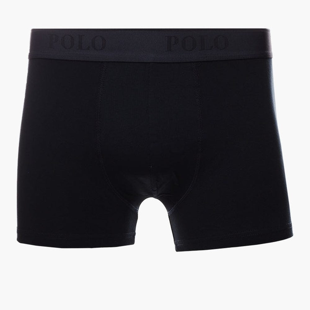 Polo Mens Multi Knite Boxer 3 Pack In Navy/Black/White