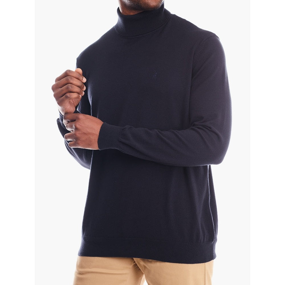 Polo Mens Roll Neck Knitwear Jersey In Navy