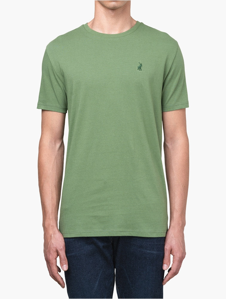 Polo Mens Essential Crew Neck T-Shirts In Green