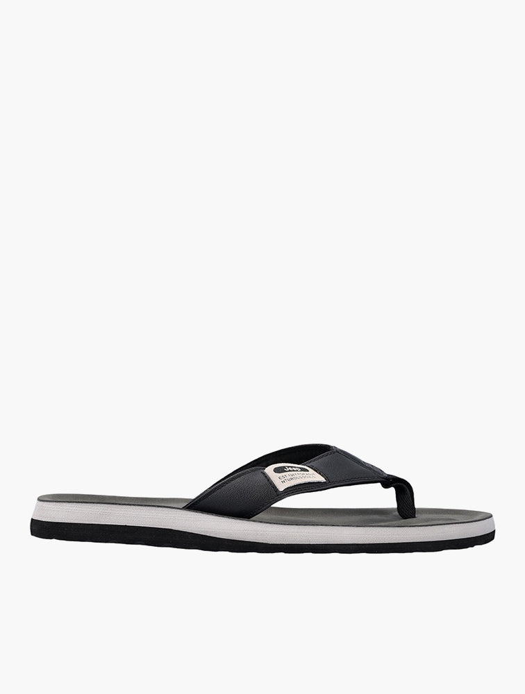 Jeep Mens Branded Thong Sandals In Black