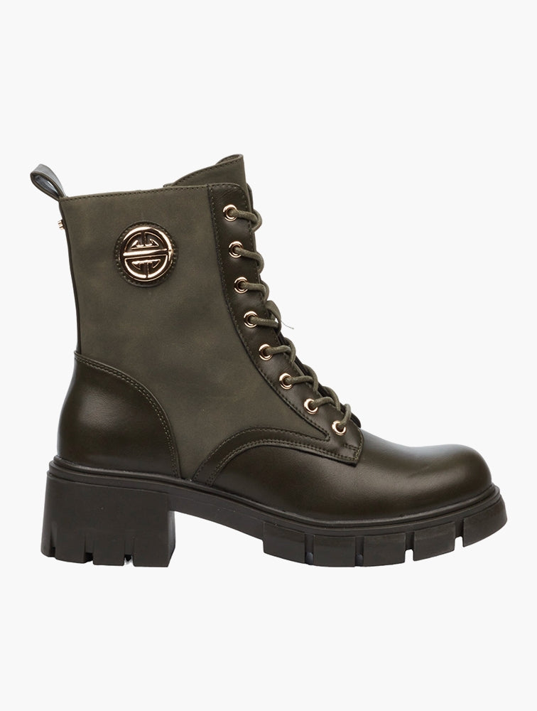 Miss Black Ladies Odyssey 3 Boots In Olive