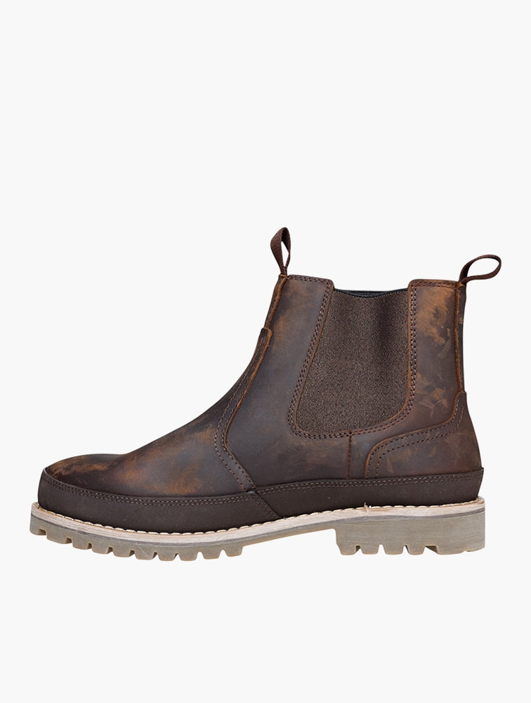 Jeep Tab Chelsea Boots In Chocolate