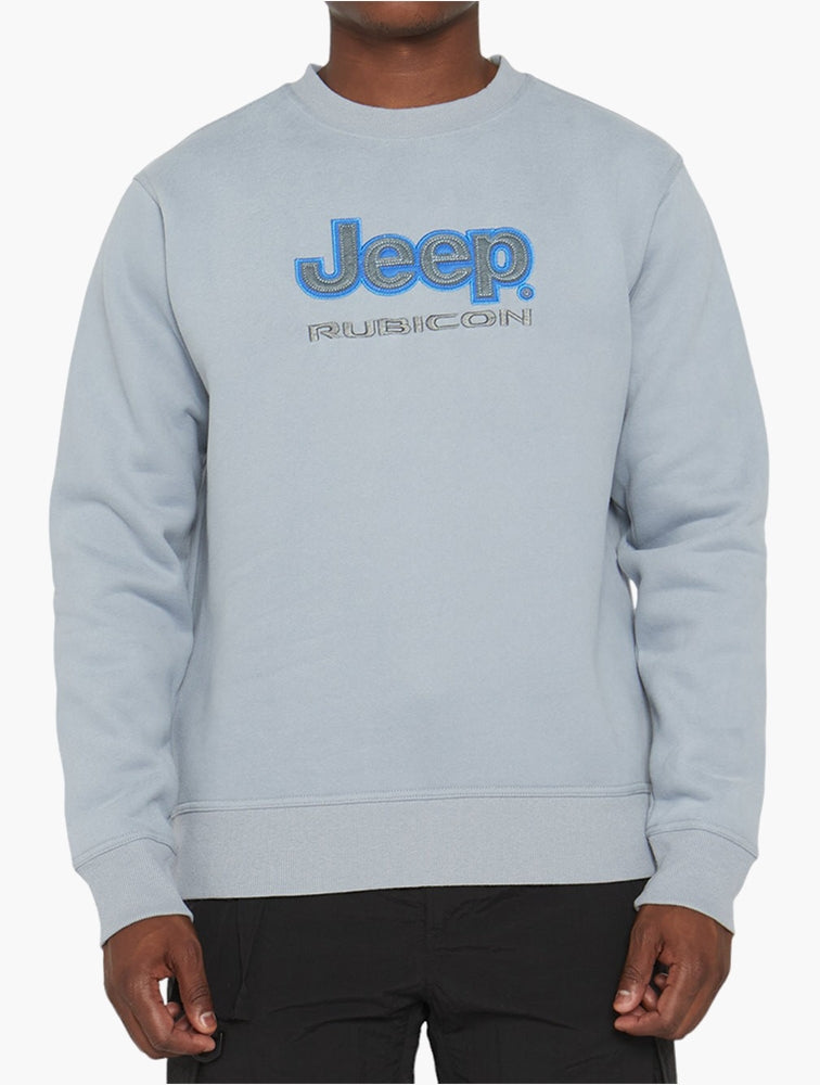 Jeep Logo Applique Crew Neck Sweatshirt In Grey
