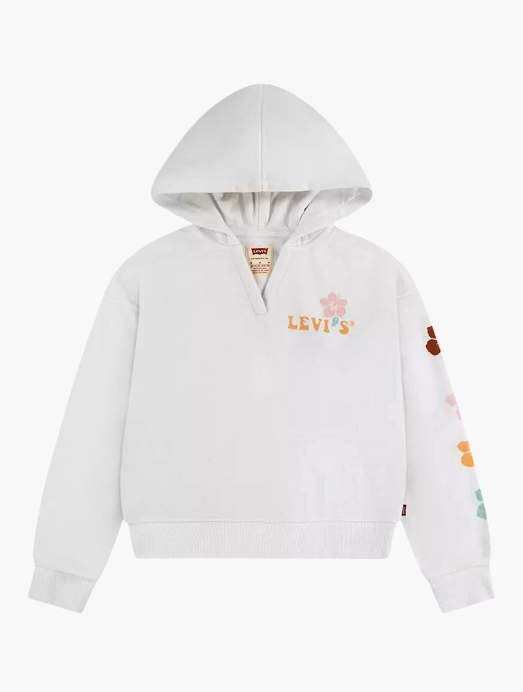 Levis Girls Hibiscus Hoodie Bright White