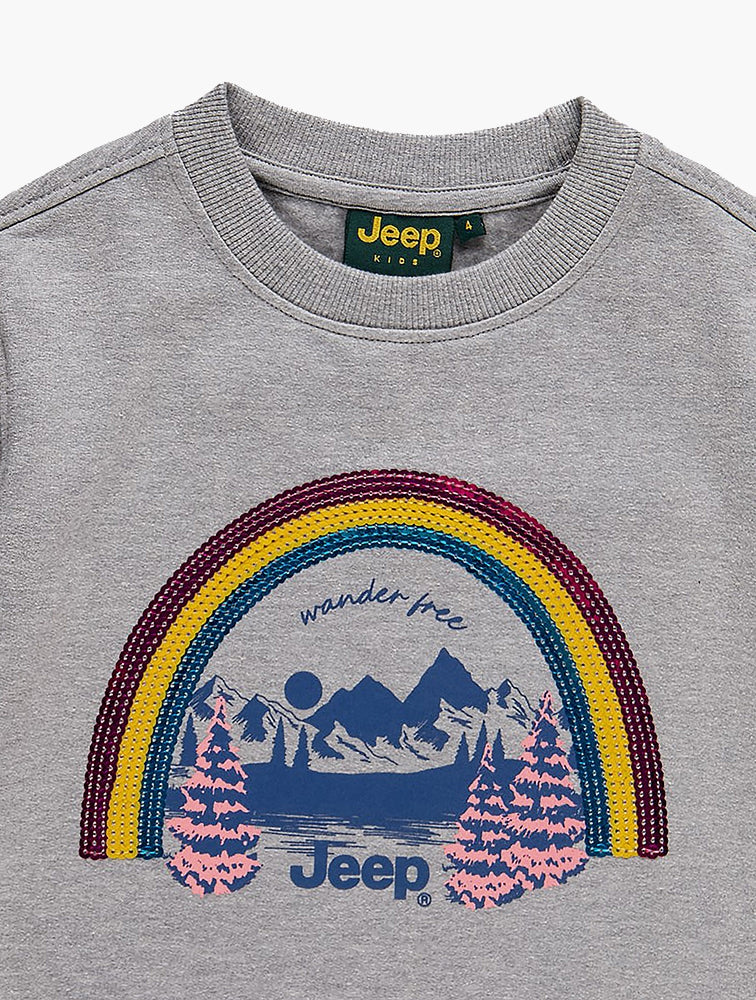 Jeep Kids Crewneck Sweat Top In Grey Multi