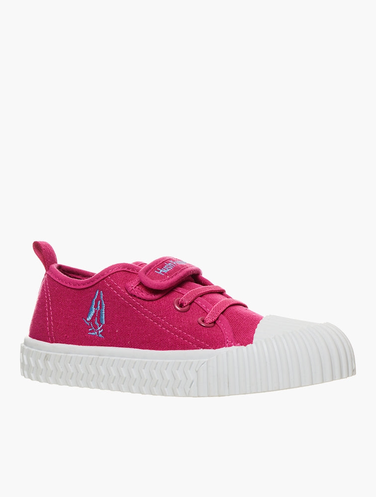Hush Puppies Girls Liberty Fuschia Synthetic Canvas Sneakers In Pink/White