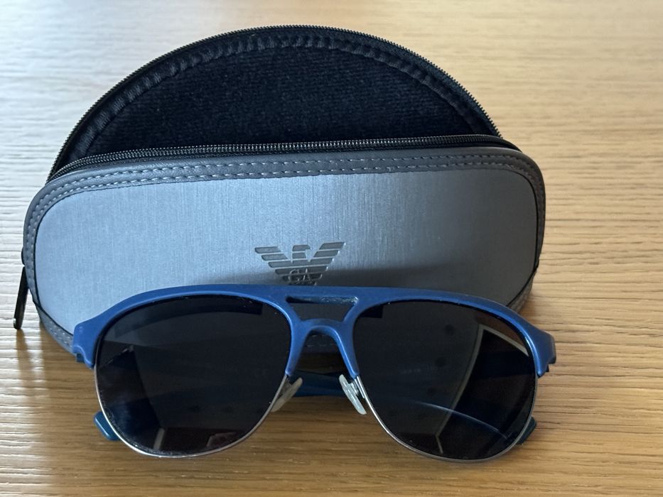 Emporio Armani Rubber Frame Sunglasses For Men In Petroleum