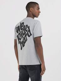 Replay Mens Printed T-Shirt In Grey