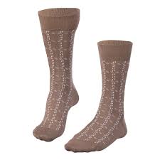 Falke Mens Classic Plaid Crew Socks In Mink