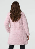 Izabel London Womens Long Sleeve Longer Length Faux Fur Coat In Pink
