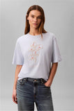 Calvin Klein Womens Seasonal Graphic Oversized T-Shirt In Light Blue