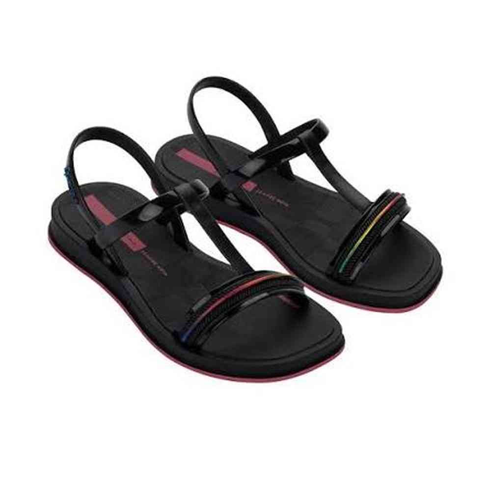 Ipanema Girls Glow Sandals In Black & Pink