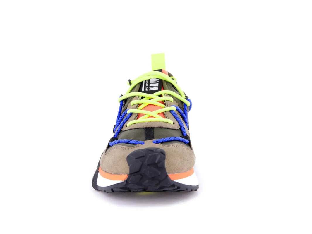Palladium Mens Troop Runner Lace It Sneakers In Olive Night/Firecracker