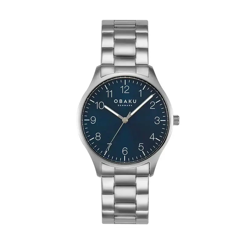 Obaku Denmark Falke Denim-Silver Watch For Men