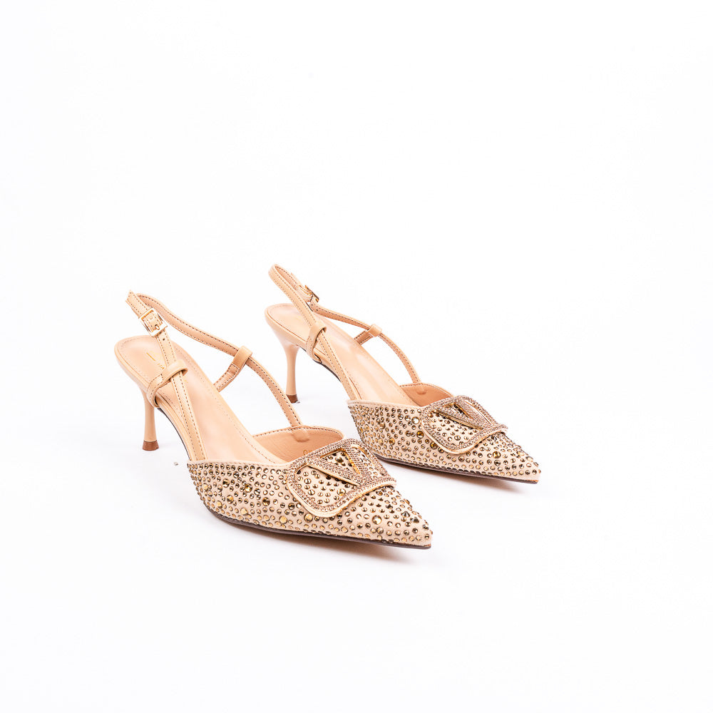 La Her Qxg-01 Ladies Evening Shoe Gold