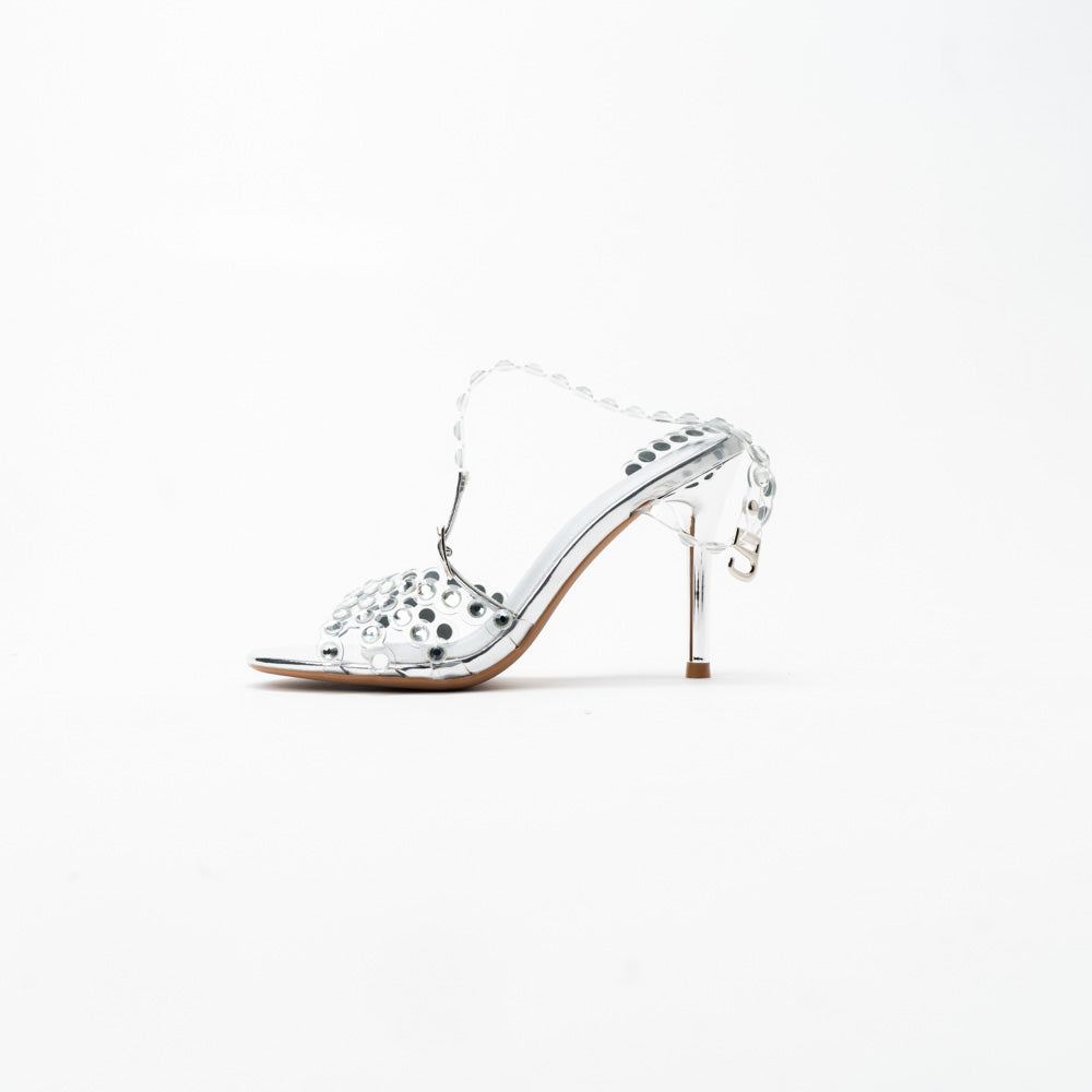 La Her Qxg08 Ladies Evening Shoe Silver