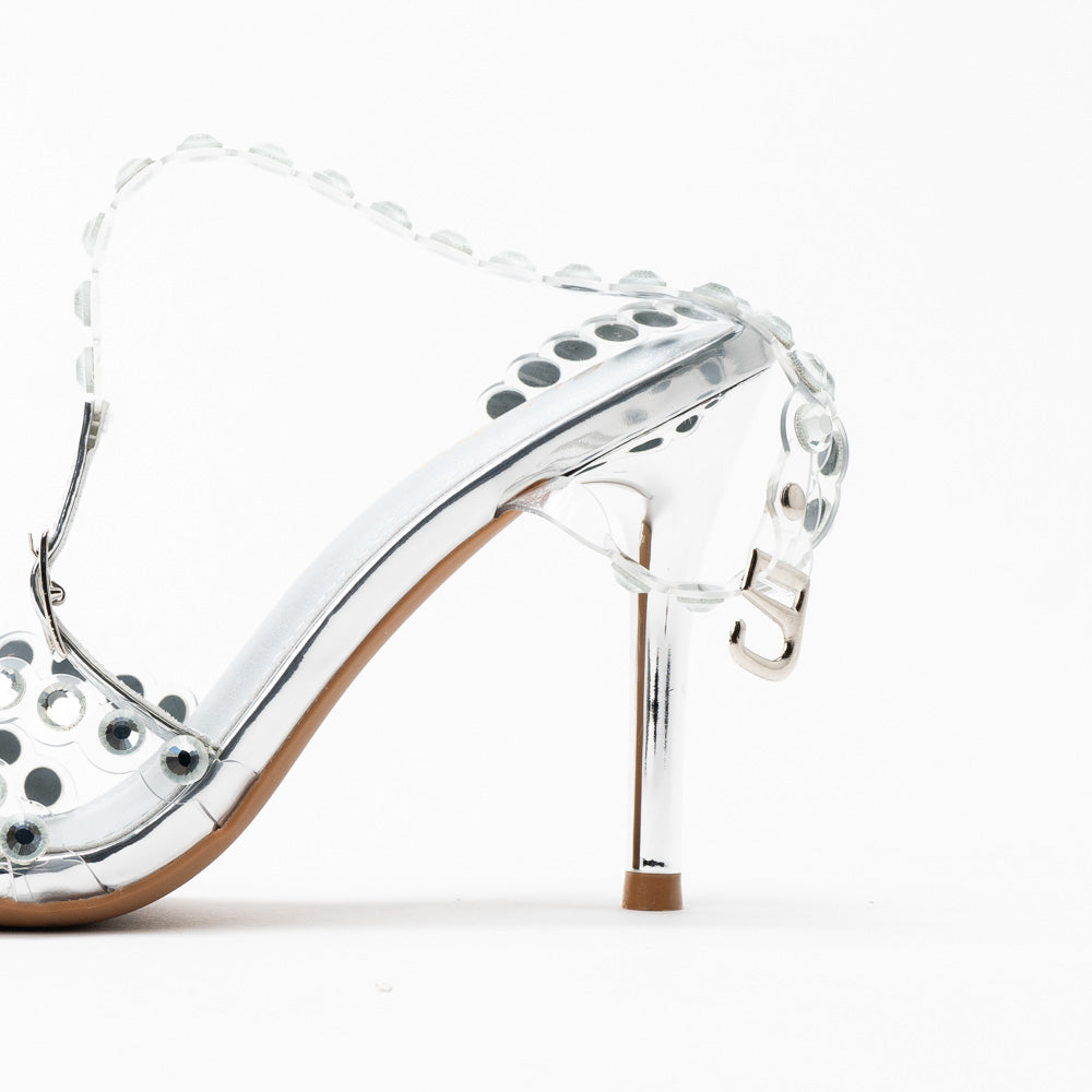 La Her Qxg08 Ladies Evening Shoe Silver