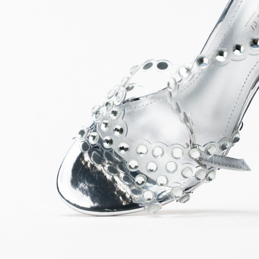 La Her Qxg08 Ladies Evening Shoe Silver