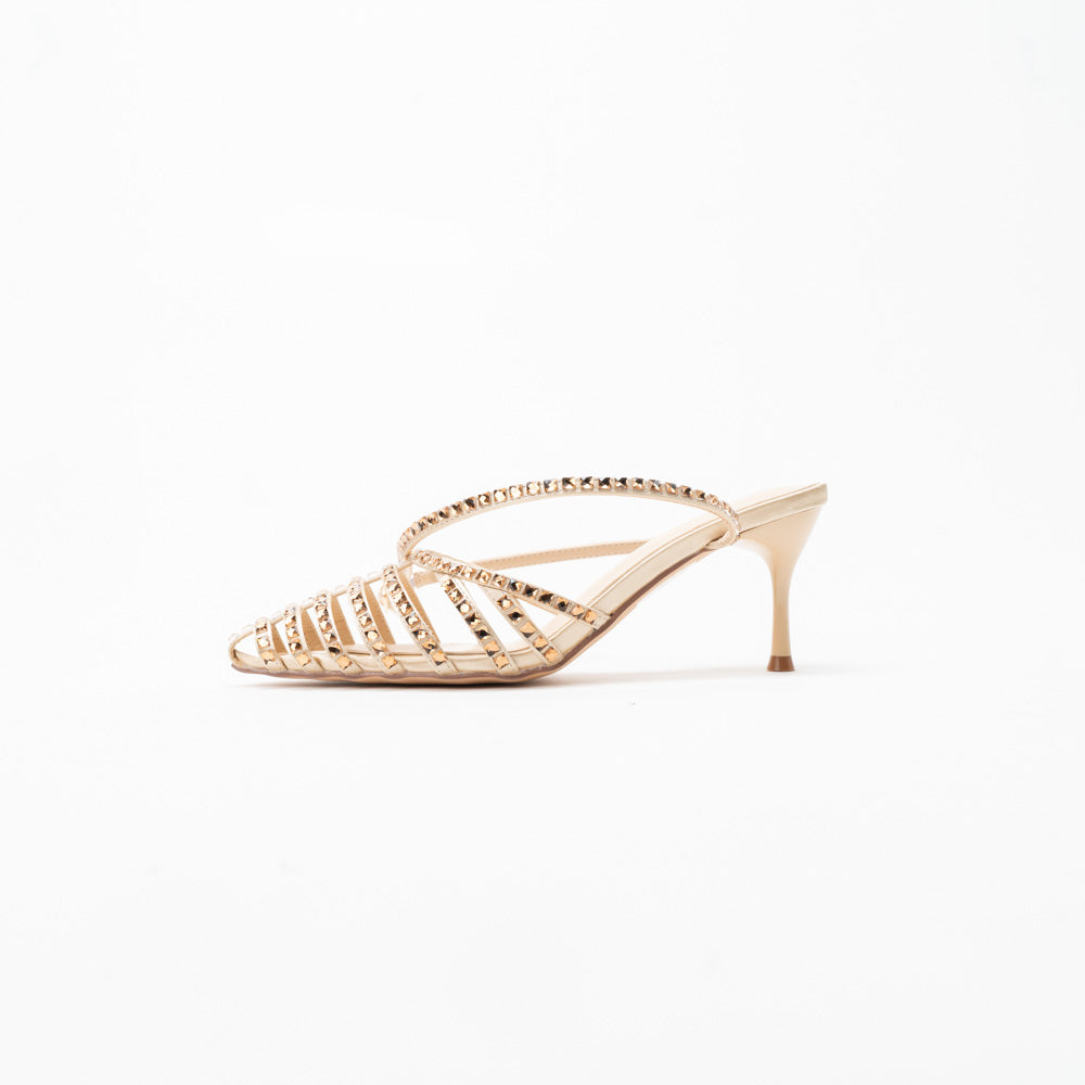 La Her Qxg09 Ladies Evening Shoe Beige