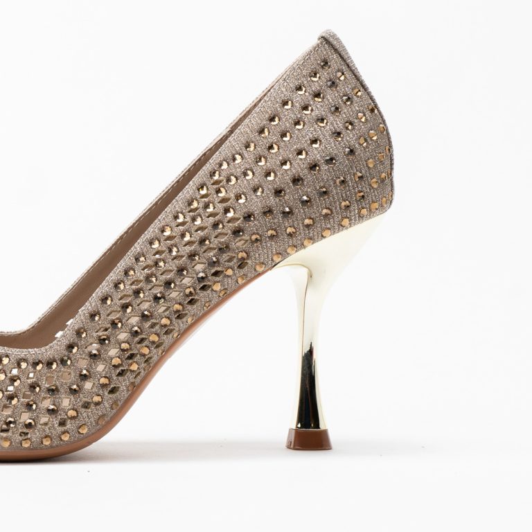 La Her Qxg-18 Ladies Evening Shoe Gold