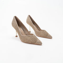 La Her Qxg-18 Ladies Evening Shoe Gold