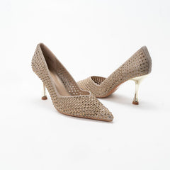 La Her Qxg-18 Ladies Evening Shoe Gold