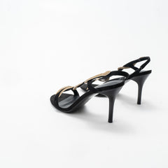 La Her Qxg-17 Ladies Evening Shoe Black/Gold