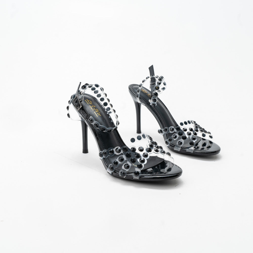 La Her Qxg08 Ladies Evening Shoe Black