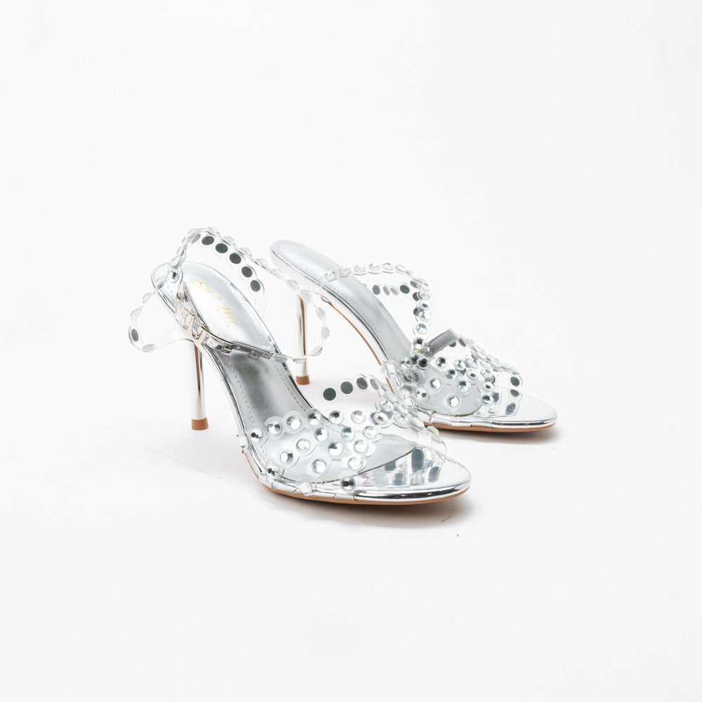 La Her Qxg08 Ladies Evening Shoe Silver