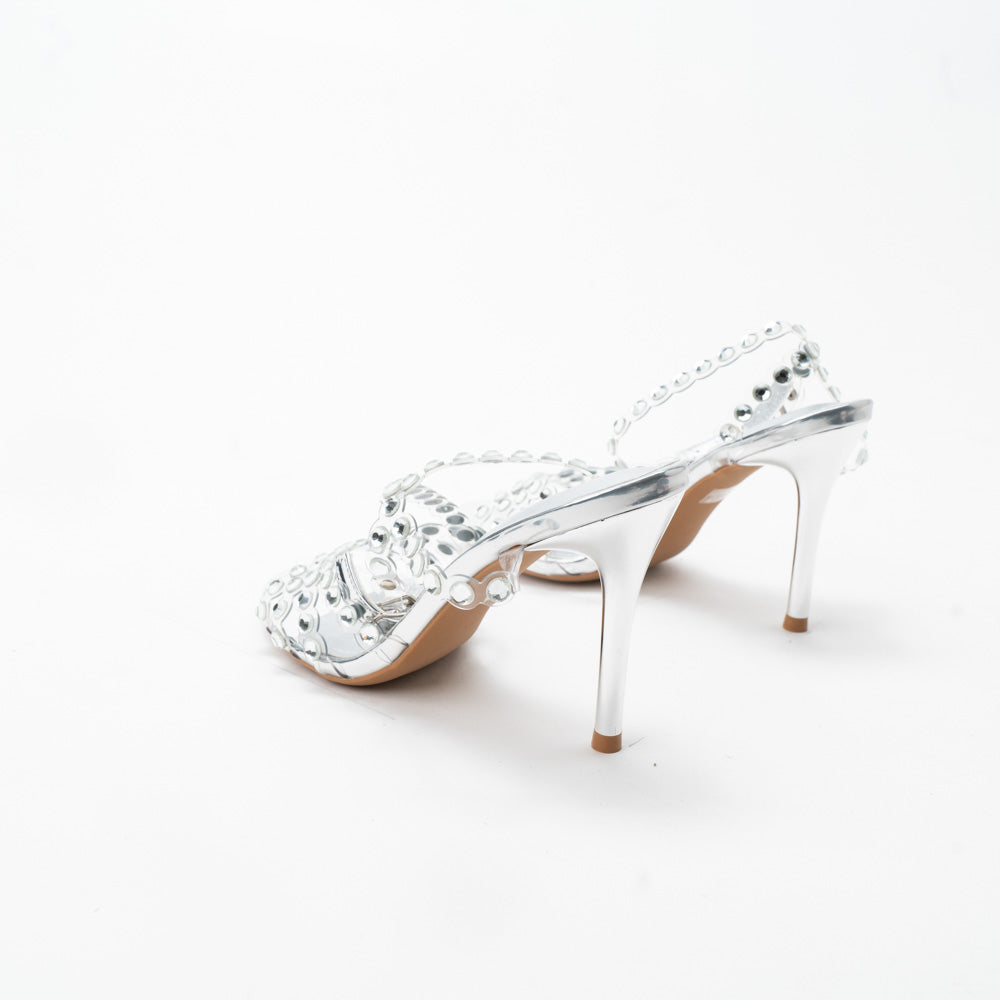 La Her Qxg08 Ladies Evening Shoe Silver