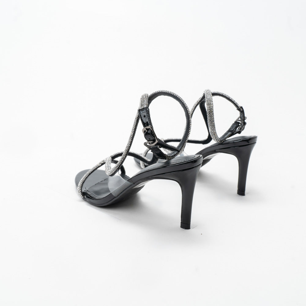 La Her Qxg07 Ladies Evening Shoe Black