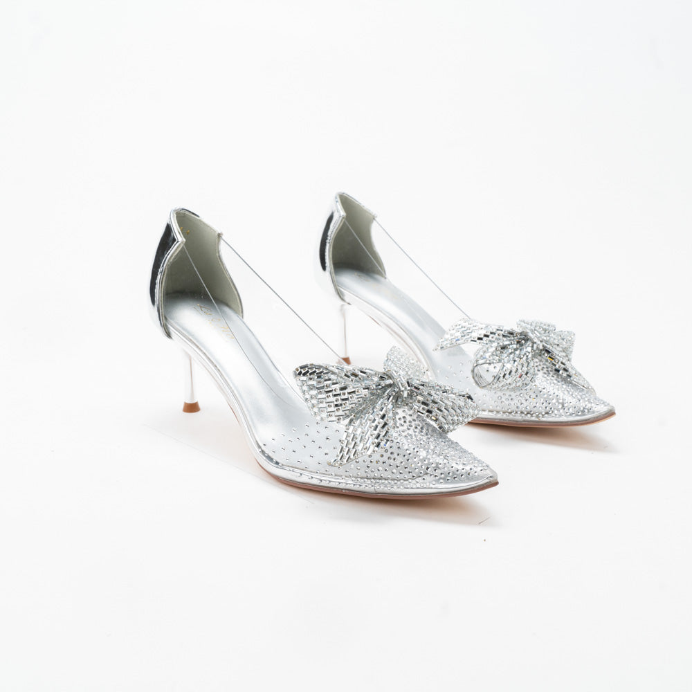 La Her Qxg-05 Ladies Evening Shoe Silver