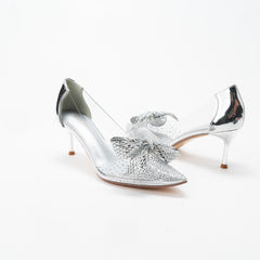 La Her Qxg-05 Ladies Evening Shoe Silver