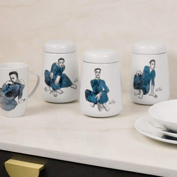 Canister Large Set Of 3-Indigo Girls Mix