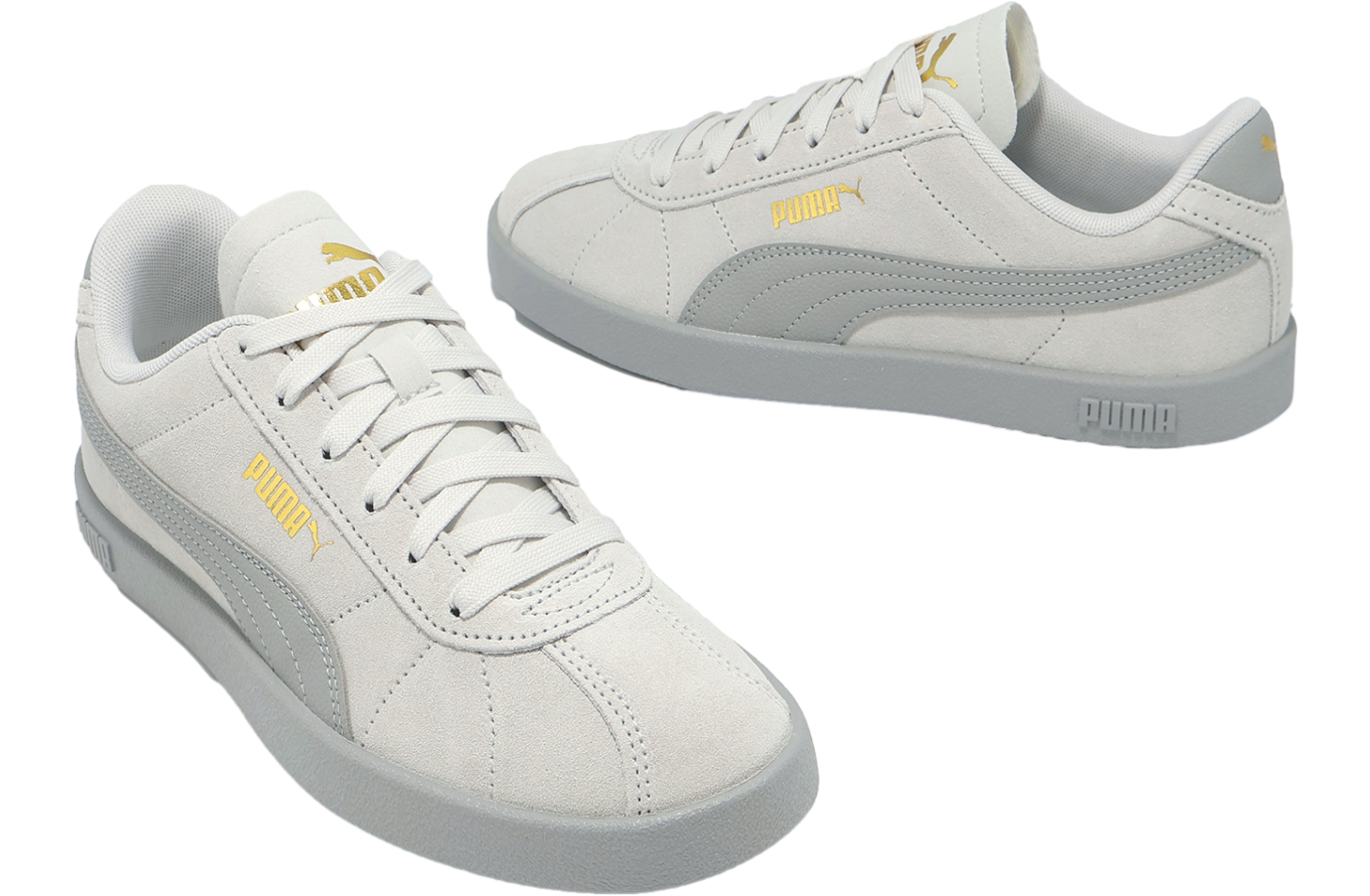 Puma Mens Club II Shoes In Feather Grey