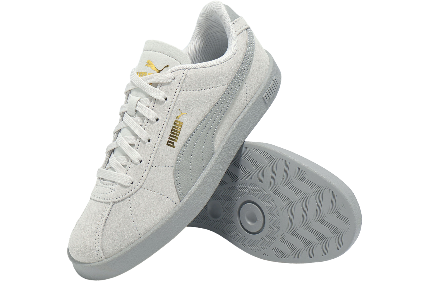 Puma Mens Club II Shoes In Feather Grey