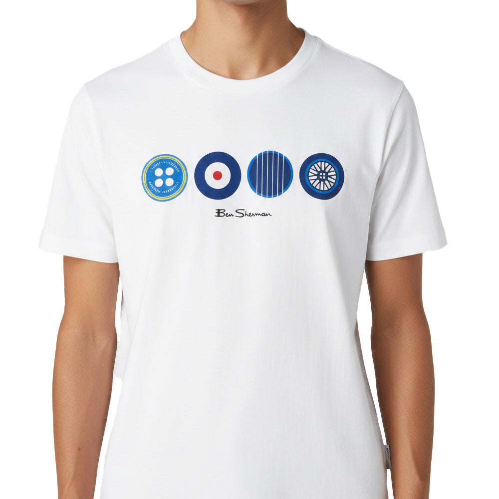 Ben Sherman Mens It's A Ben Sheman T-Shirt In White
