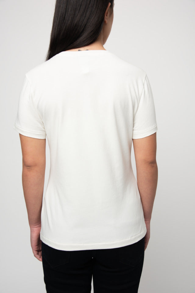 Polo Womens Bella Embroidered T-Shirt In Off White