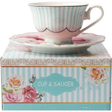 Jenna Clifford Cup & Saucer In a Gift Box In Pink Multi