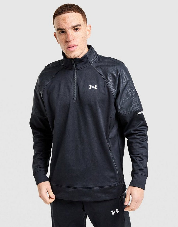 Under Armour Mens Brawler 1/4 Zip Sweatshirts In Black