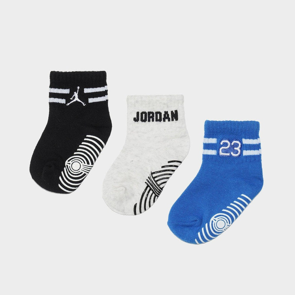 Nike Jordan Boys Infant/Toddlers 3 Pack Anklet Socks In Blue/White/Black