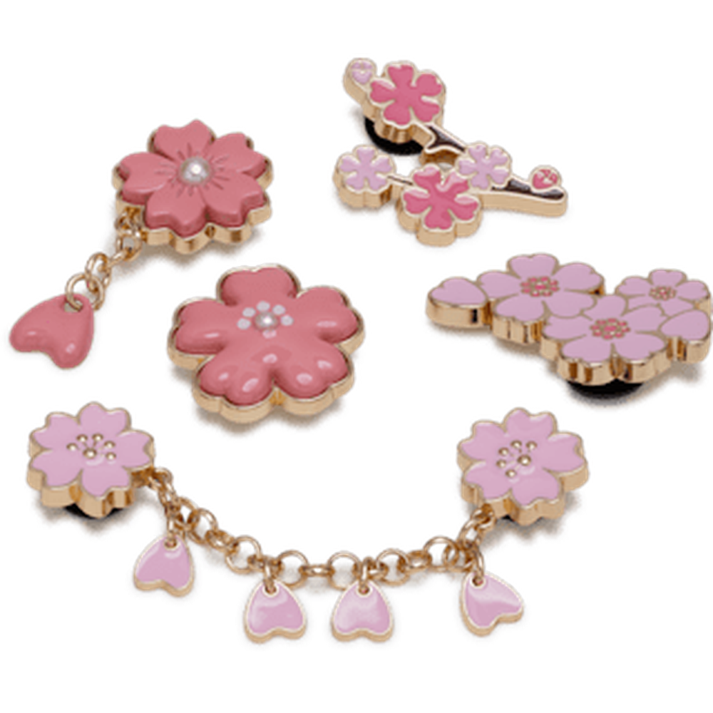 Crocs Womens Blooming Cherry Blossom 5 Piece Plugs In Pink