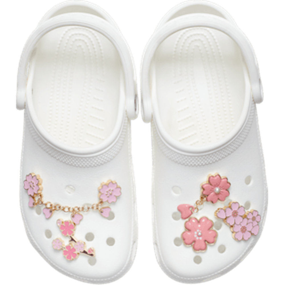 Crocs Womens Blooming Cherry Blossom 5 Piece Plugs In Pink