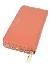 Jo Borkett Purse Program Large Zip Around Tan Purse