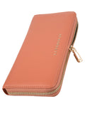 Jo Borkett Purse Program Large Zip Around Tan Purse