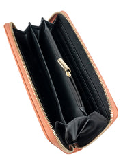 Jo Borkett Purse Program Large Zip Around Tan Purse