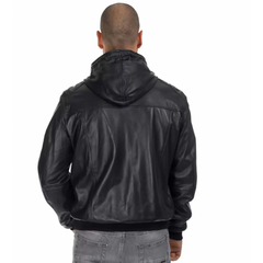 John Richmond Mens real Leather Jacket In Black