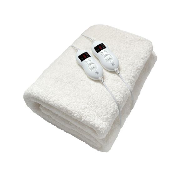 Pure Pleasure Fitted Sherpa Xl Electric Blanket White