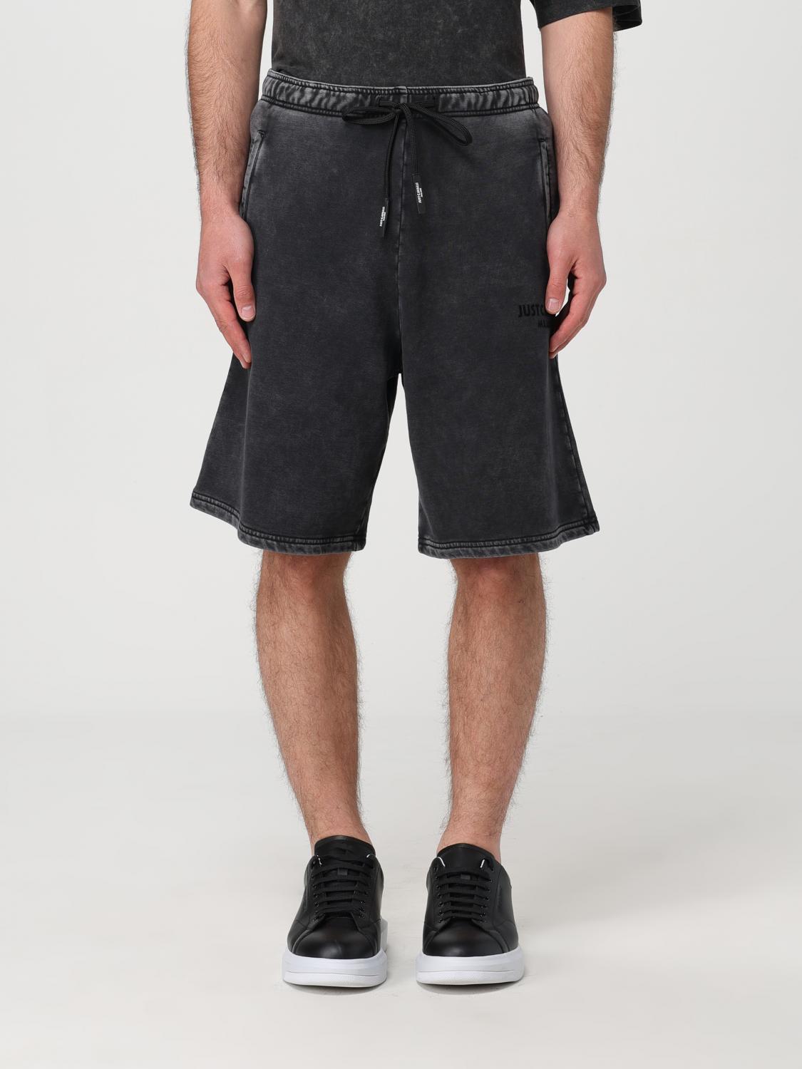 Just Cavalli Mens Cotton Fleece Shoets In Grey