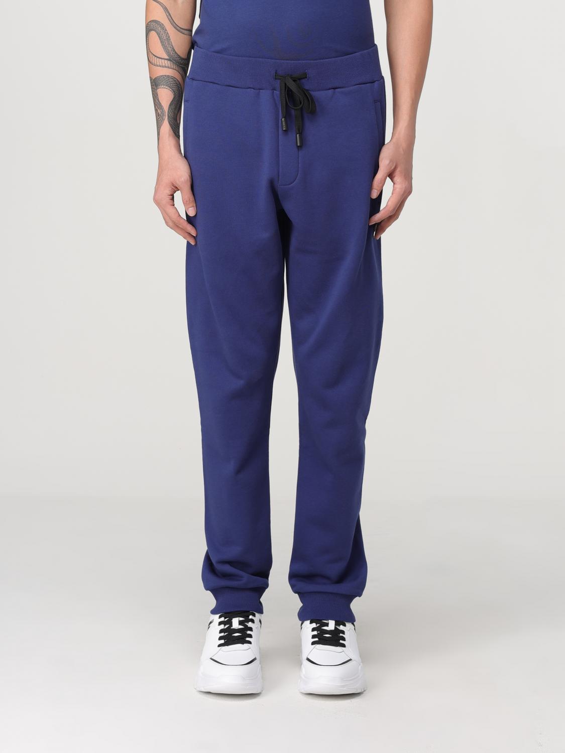 Just Cavalli Mens Cotton Brushed Fleece Track Pants In Indigo